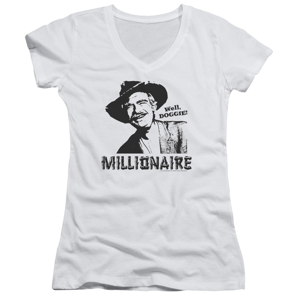 Beverly Hillbillies Millionaire - Junior V-neck - White