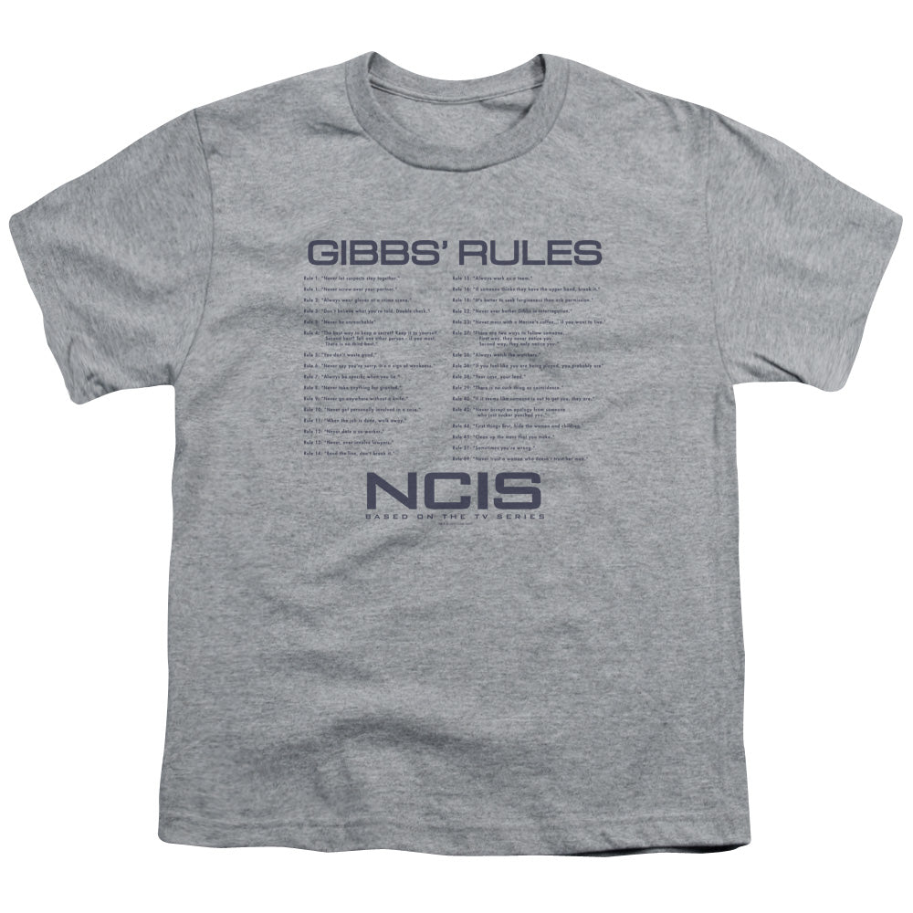 Ncis - Gibbs Rules - Short Sleeve Youth 18/1 - Athletic Heather T-shirt