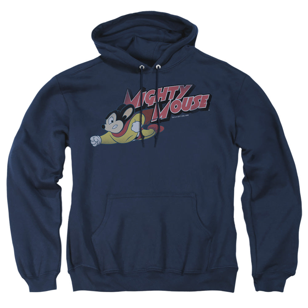 Mighty Mouse - Mighty Retro - Adult Pull-over Hoodie - Navy