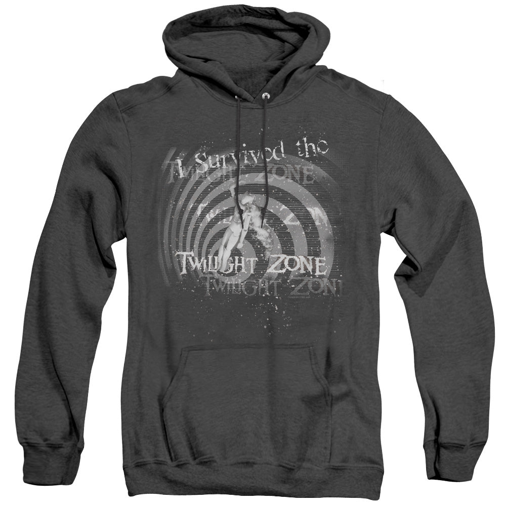 Twilight Zone - I Survived - Adult Heather Hoodie - Black