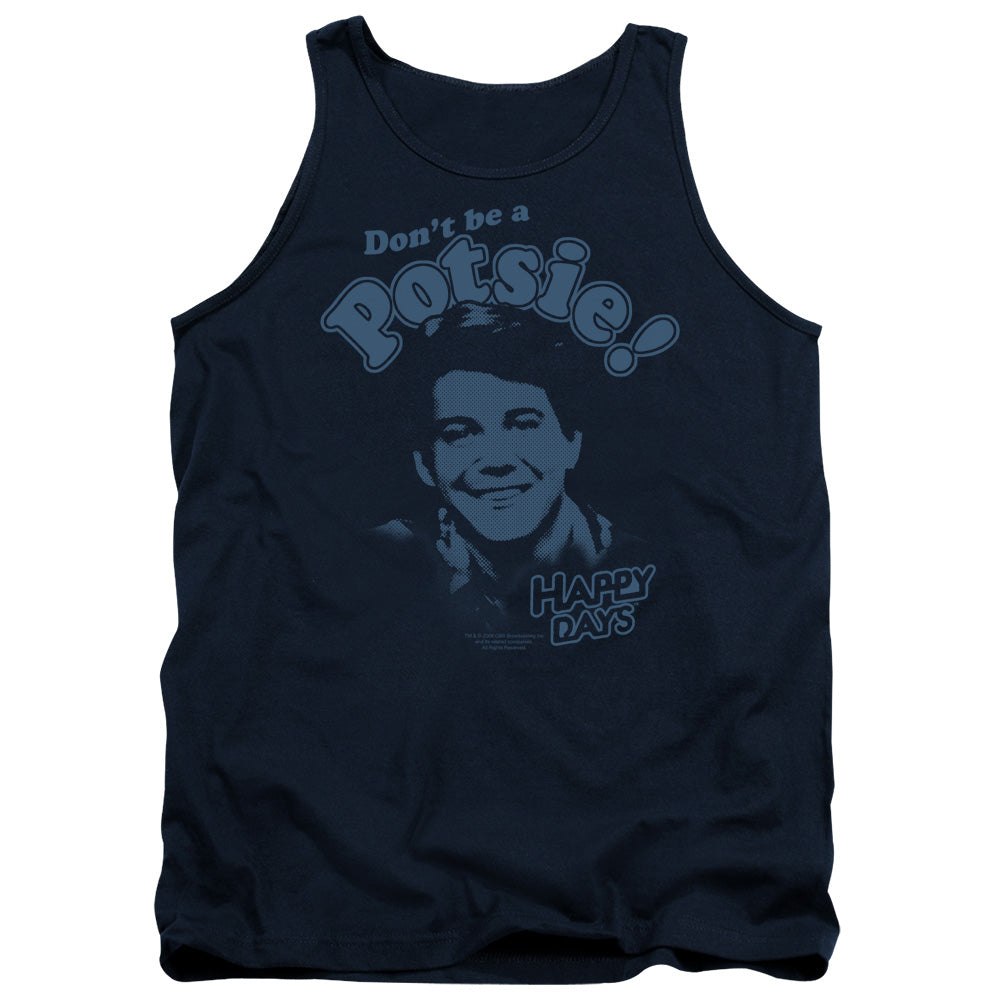 Happy Days - Dont Be A Potsy - Adult Tank - Navy