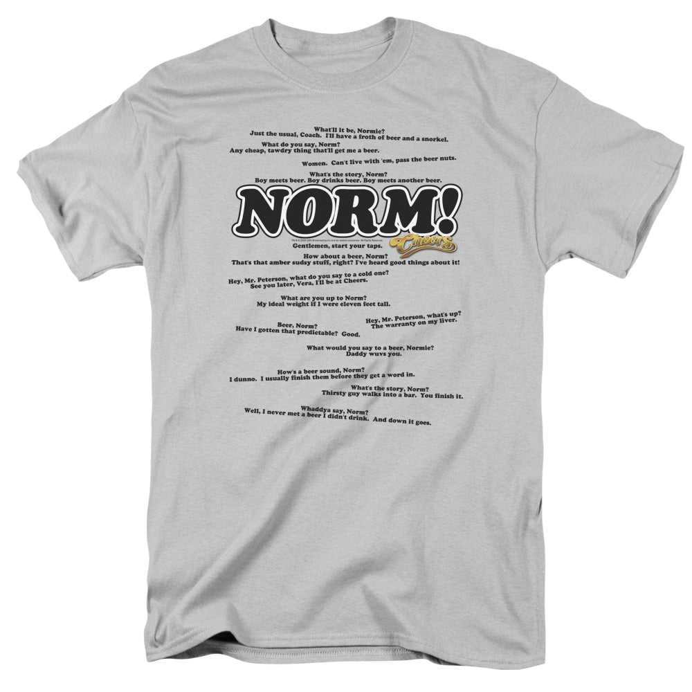 Cheers - Normisms - Short Sleeve Adult 18/1 - Silver T-shirt