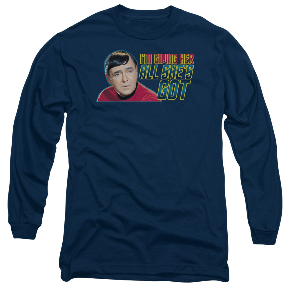 Star Trek - All Shes Got - Long Sleeve Adult 18/1 - Navy T-shirt
