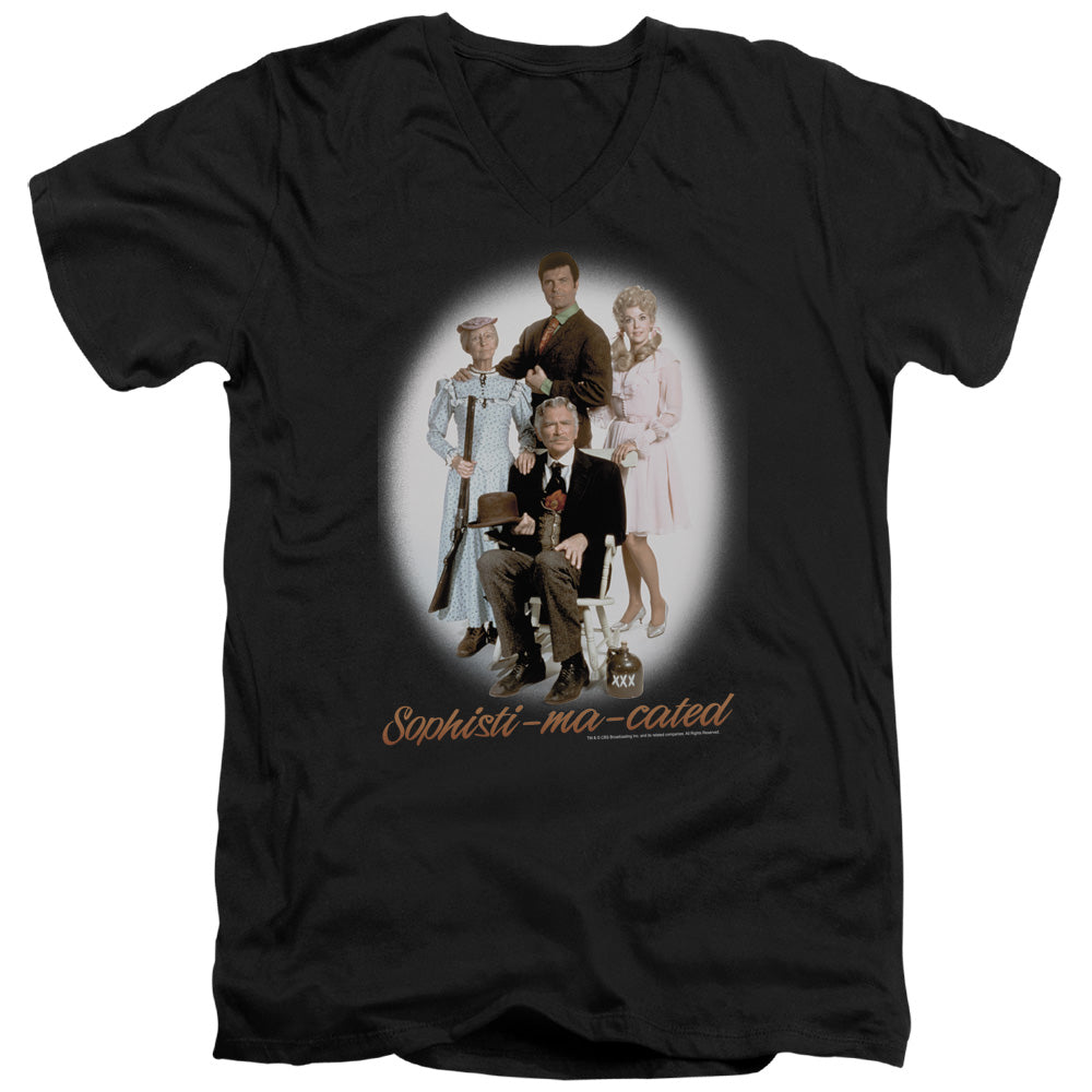 Beverly Hillbillieshort Sleeveophistimacated - S - S Adult V-neck - Black T-shirt
