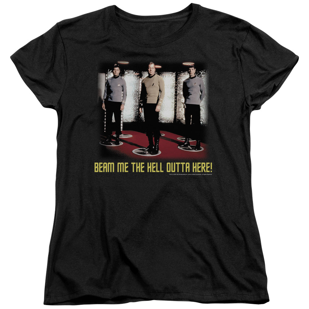 STAR TREK BEAM ME OUT - S/S WOMENS TEE - BLACK T-Shirt