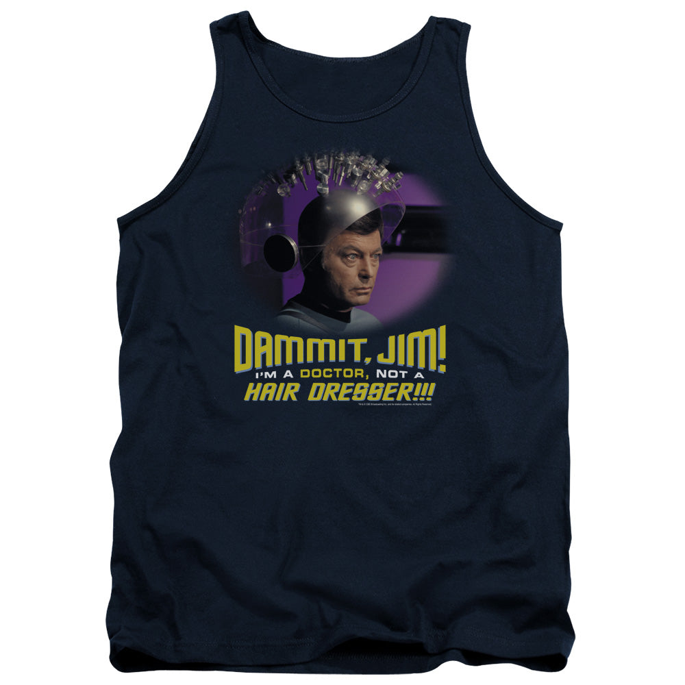 Star Trek - Not A Hair Dresser - Adult Tank - Navy