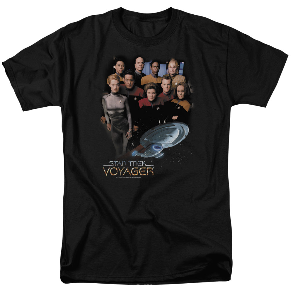 Star Trek - Voyager Crew - Short Sleeve Adult 18/1 - Black T-shirt