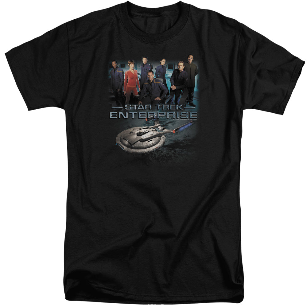 Star Trek - Enterprise Crew - Short Sleeve Adult Tall - Black T-shirt