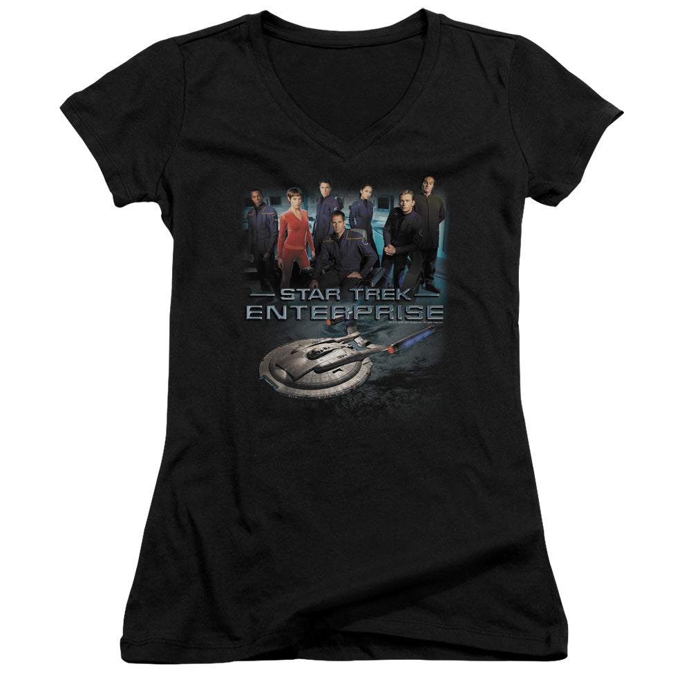 Star Trek Enterprise Crew - Junior V-neck - Black