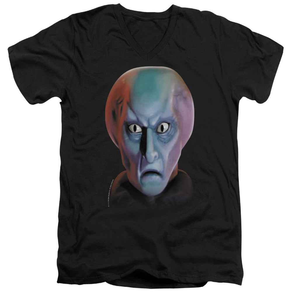 Star Trek - Balok Head - Short Sleeve Adult V-neck - Black T-shirt