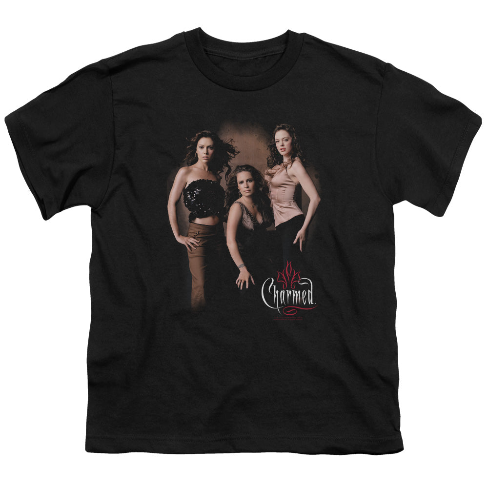 Charmed - Three Hot Witches - Short Sleeve Youth 18/1 - Black T-shirt