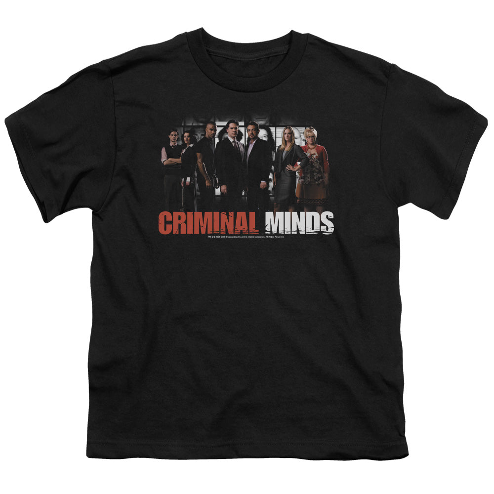 Criminal Minds - The Brain Trust - Short Sleeve Youth 18/1 - Black T-shirt