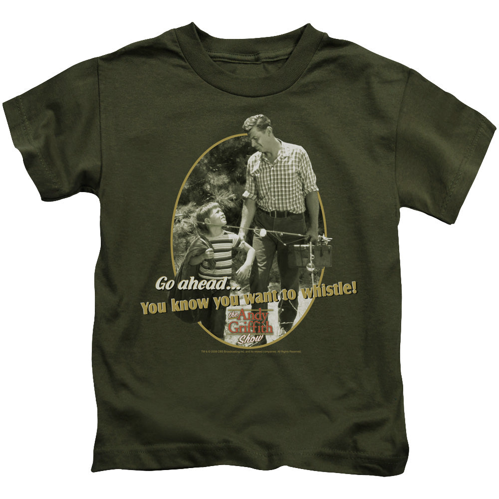 Andy Griffith - Gone Fishing - Short Sleeve Juvenile 18/1 - Military Green T-shirt