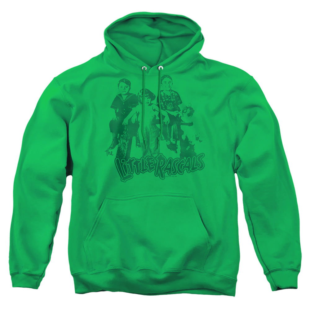 Little Rascals - The Gang - Adult Pull-over Hoodie - Kelly Green