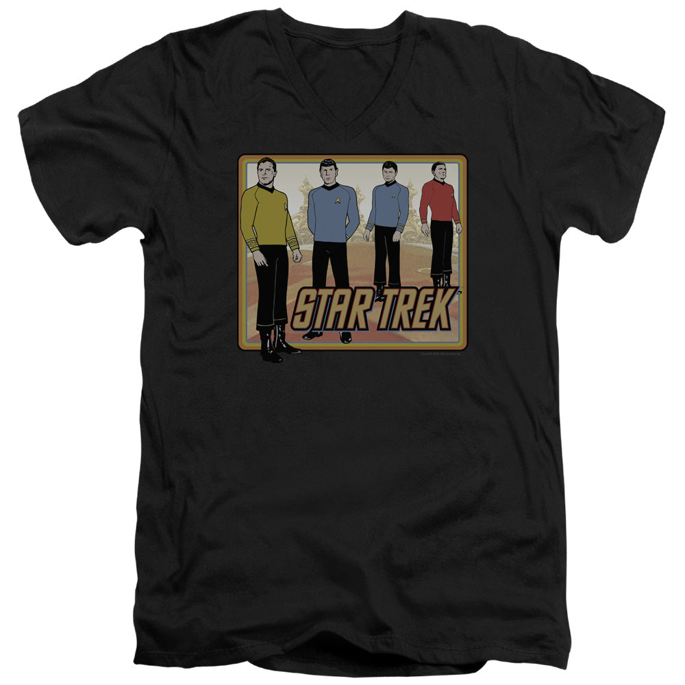 Star Trek - Classic - Short Sleeve Adult V-neck - Black T-shirt