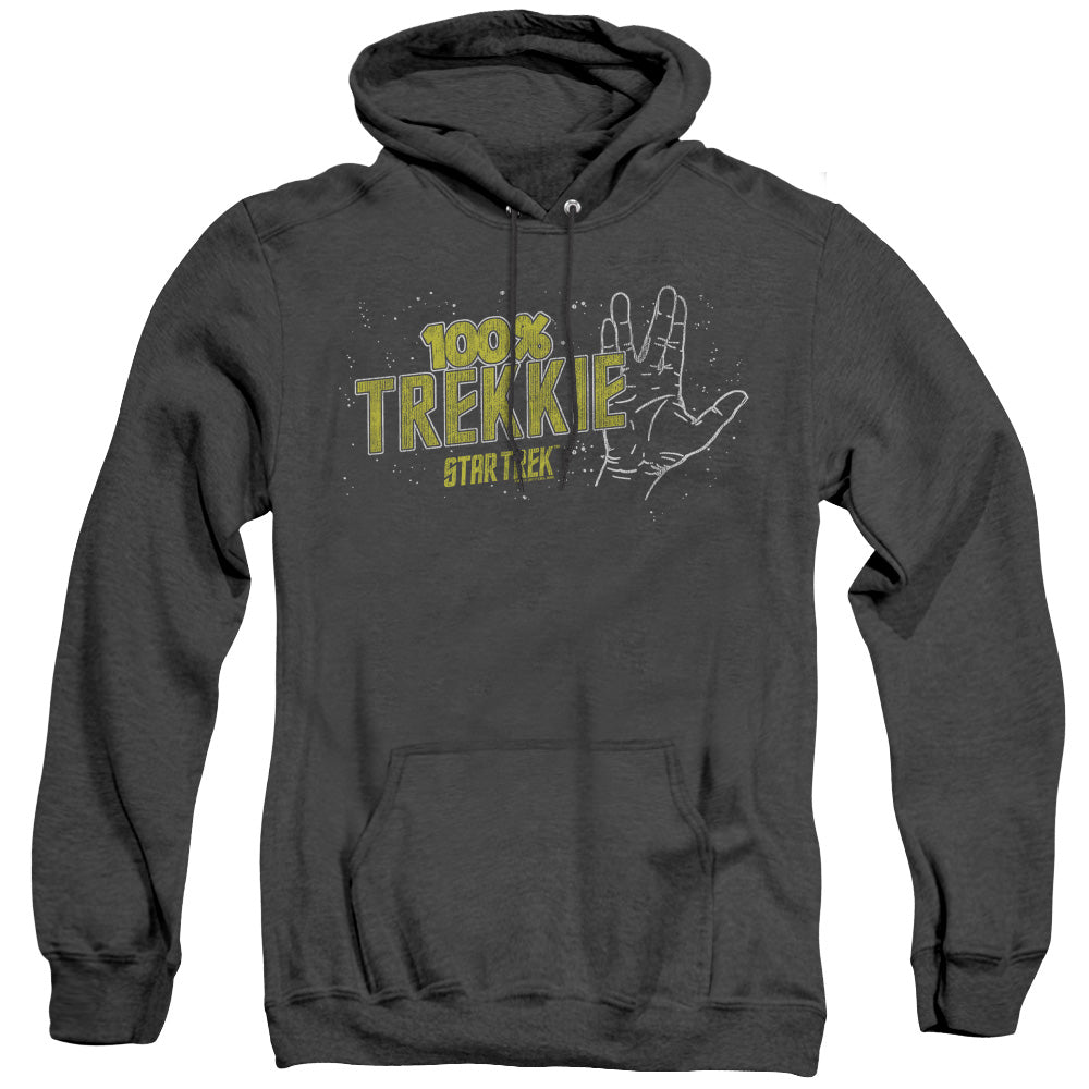 Star Trek - Trekkie - Adult Heather Hoodie - Black