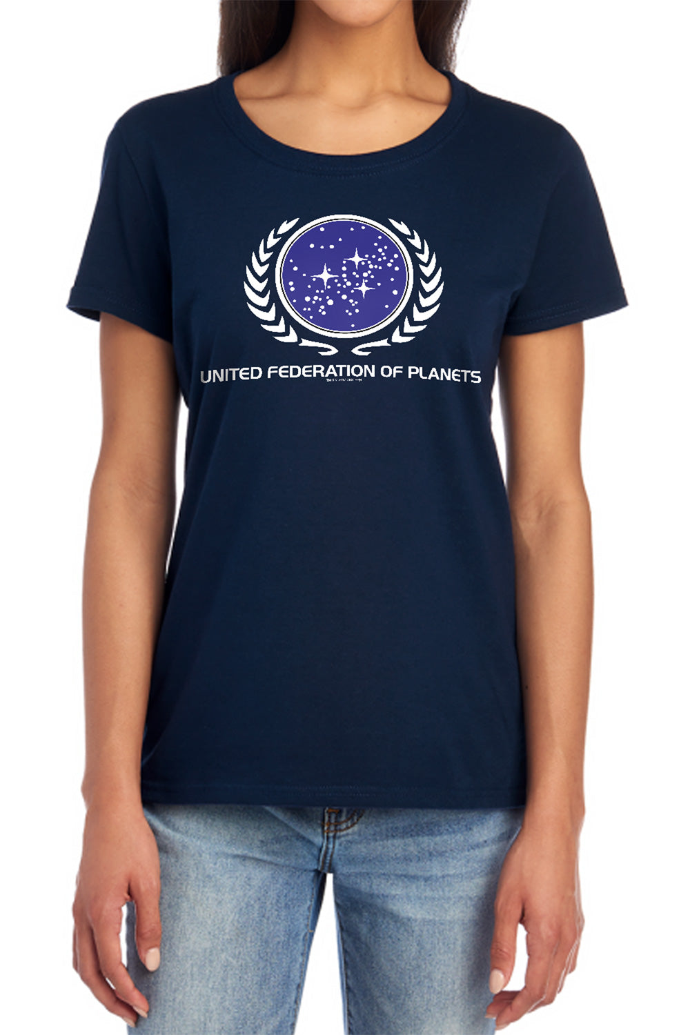 Star Trek - United Federation Logo - Short Sleeve Womens Tee - Navy T-shirt