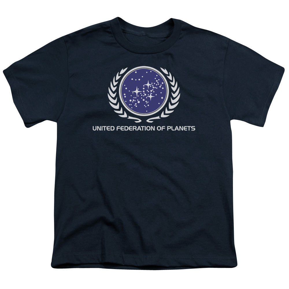 Star Trek - United Federation Logo - Short Sleeve Youth 18/1 - Navy T-shirt