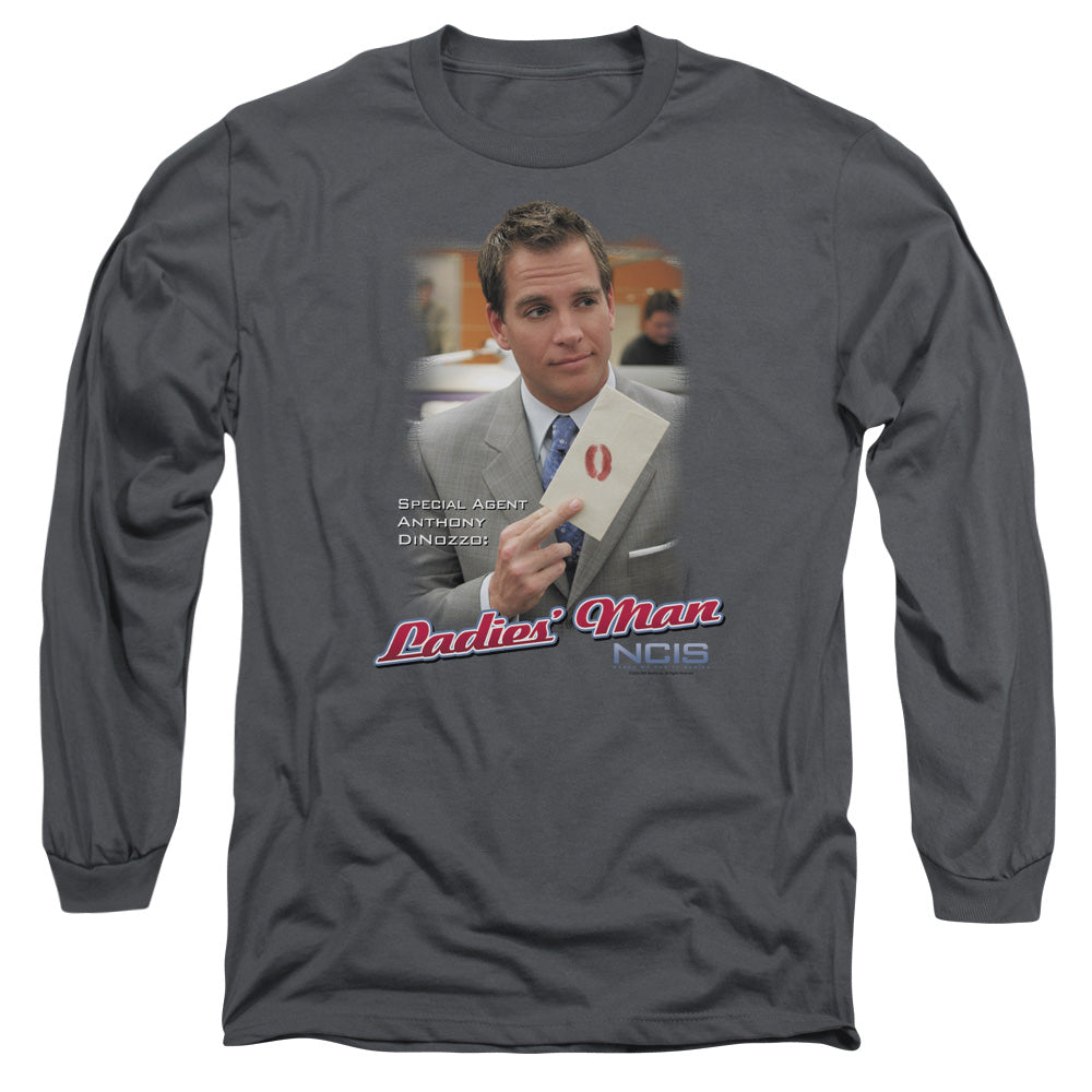Ncis - Ladies Man - Long Sleeve Adult 18/1 - Charcoal T-shirt