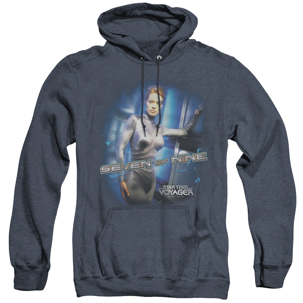 Star Trek - Seven Of Nine - Adult Heather Hoodie - Navy