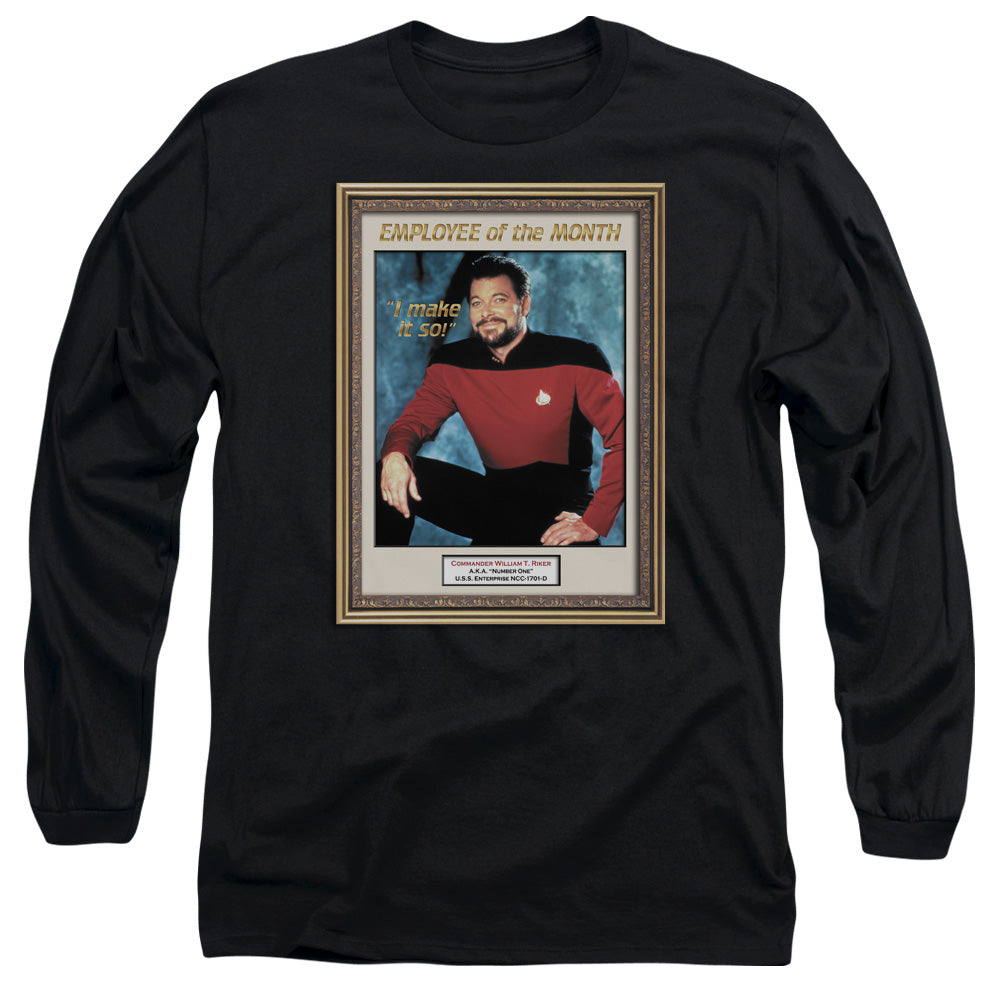 Star Trek - Employee Of Month - Long Sleeve Adult 18/1 - Black T-shirt