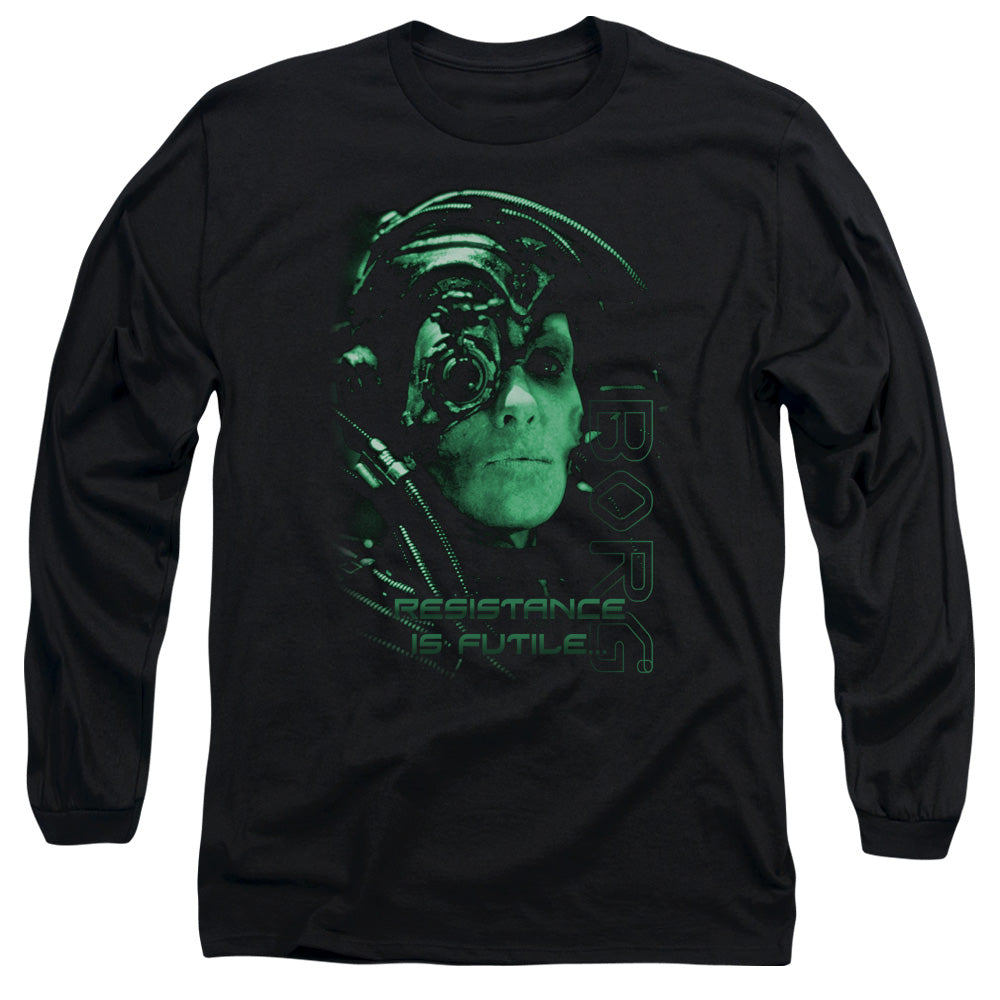 Star Trek - Resistance Is Futile - Long Sleeve Adult 18/1 - Black T-shirt