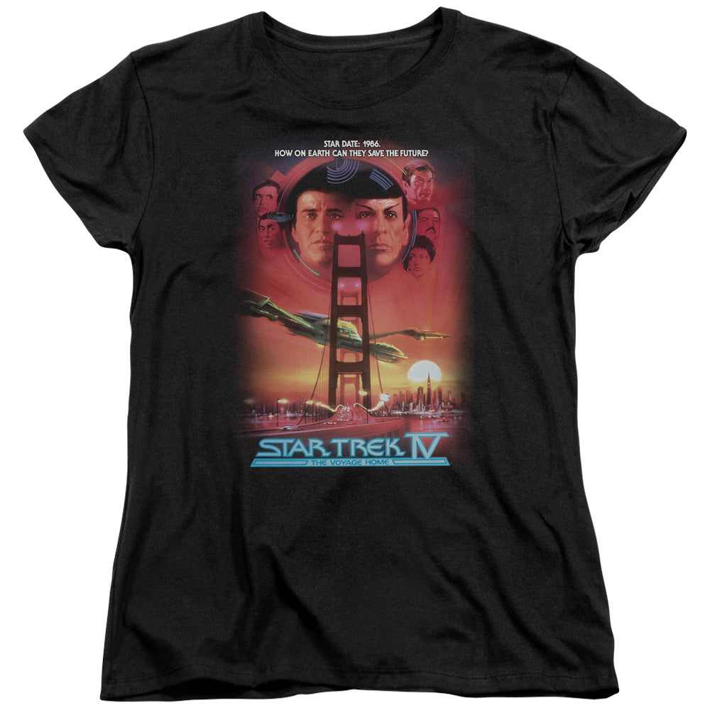 Star Trek - The Voyage Home(Movie) - Short Sleeve Womens Tee - Black T-shirt