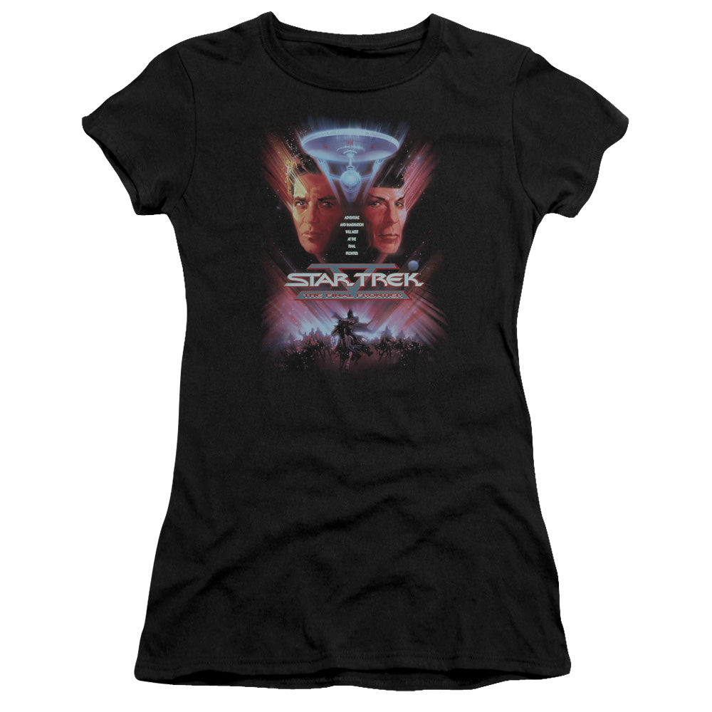 Star Trek - The Final Frontier(Movie) - Short Sleeve Junior Sheer - Black T-shirt