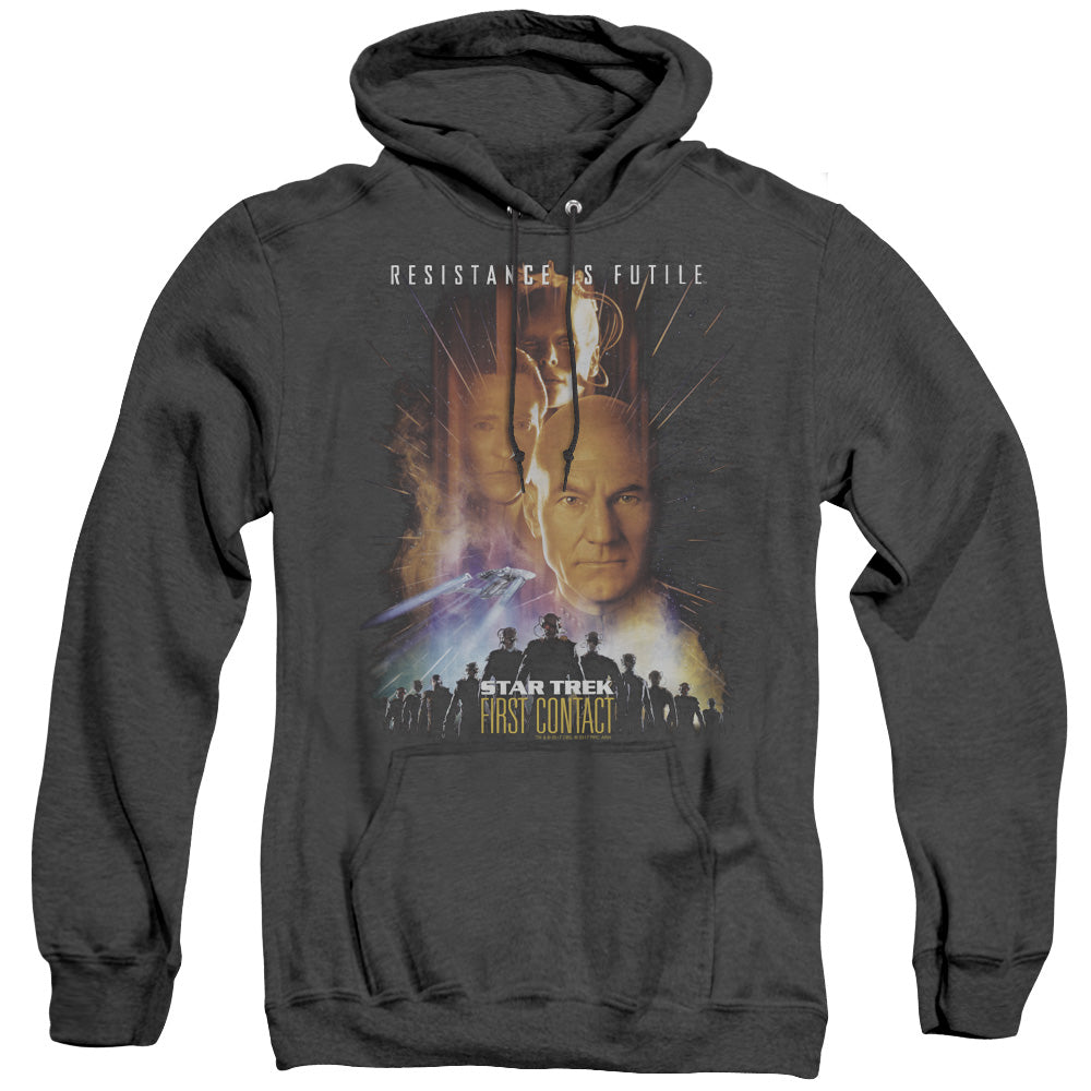 Star Trek - First Contact(Movie) - Adult Heather Hoodie - Black