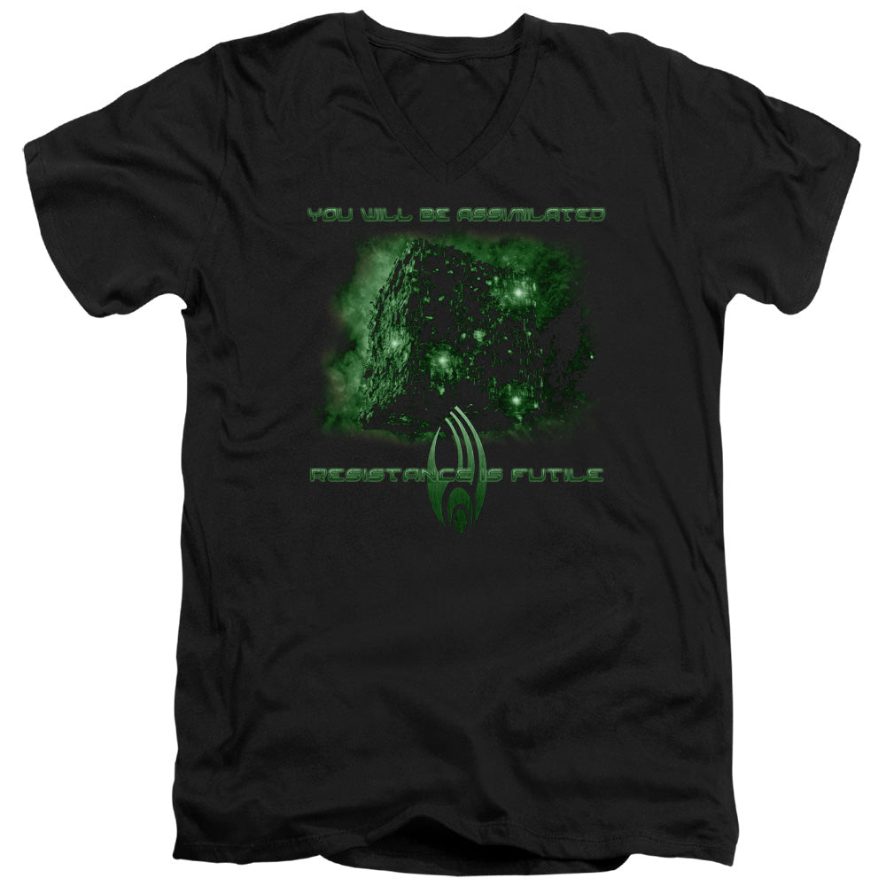 Star Trek - Assimilate - Short Sleeve Adult V-neck - Black T-shirt