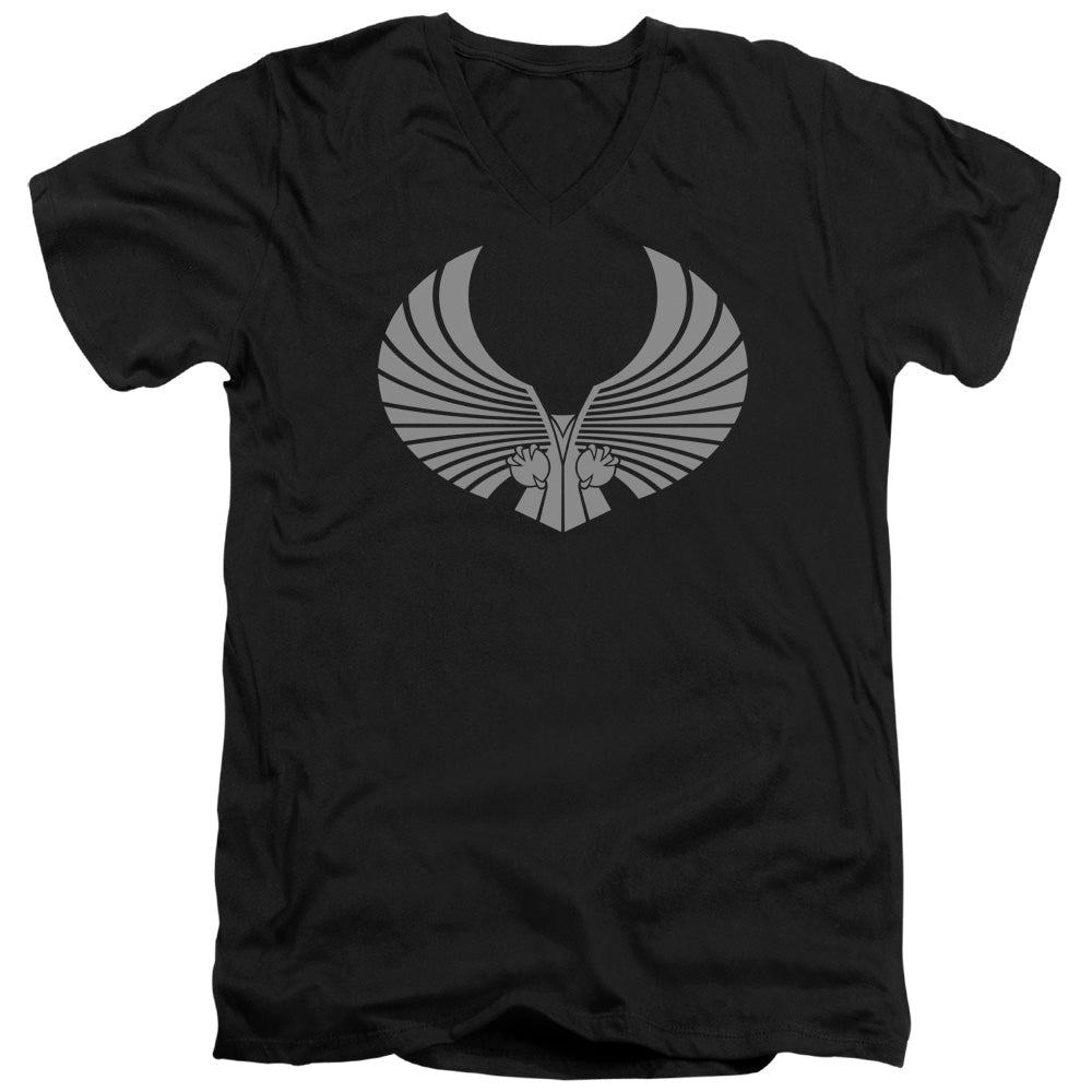 Star Trek - Romulan Logo - Short Sleeve Adult V-neck - Black T-shirt