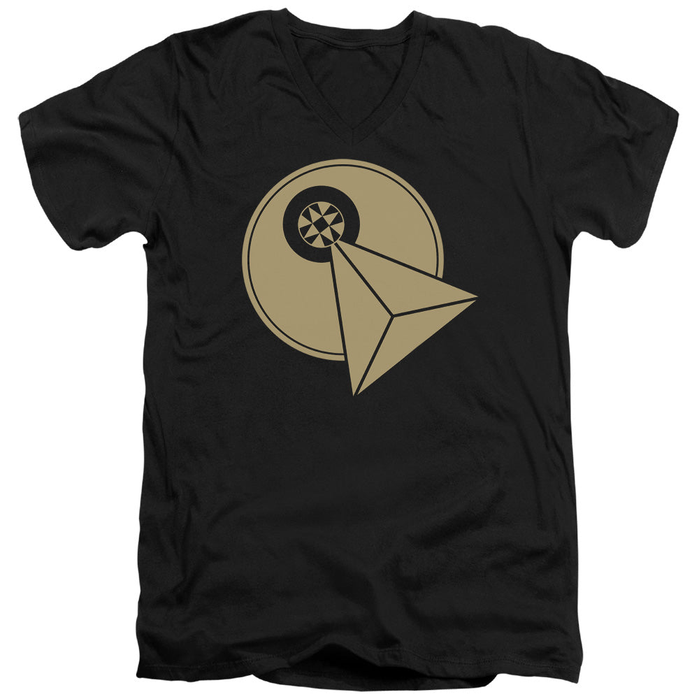 Star Trek - Vulcan Logo - Short Sleeve Adult V-neck - Black T-shirt