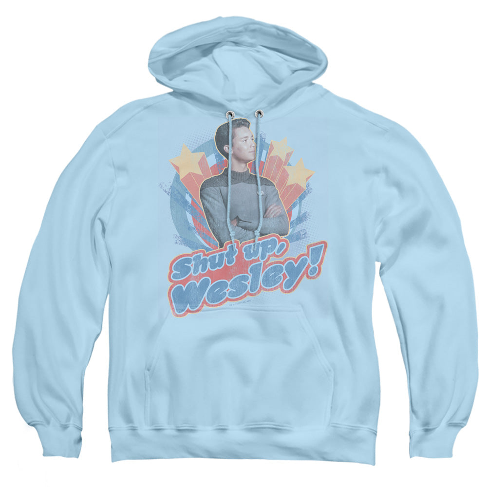 Star Trek - Shut Up Wesley - Adult Pull-over Hoodie - Light Blue