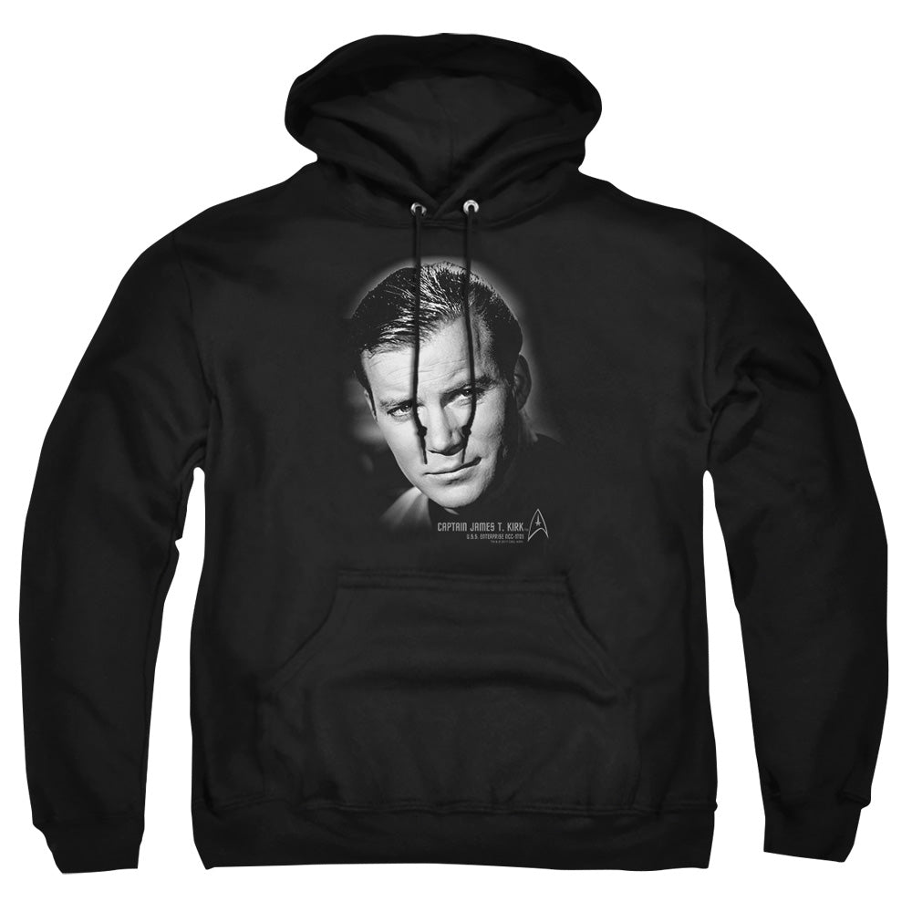Star Trek - Captain Kirk Portrait - Adult Pull-over Hoodie - Black