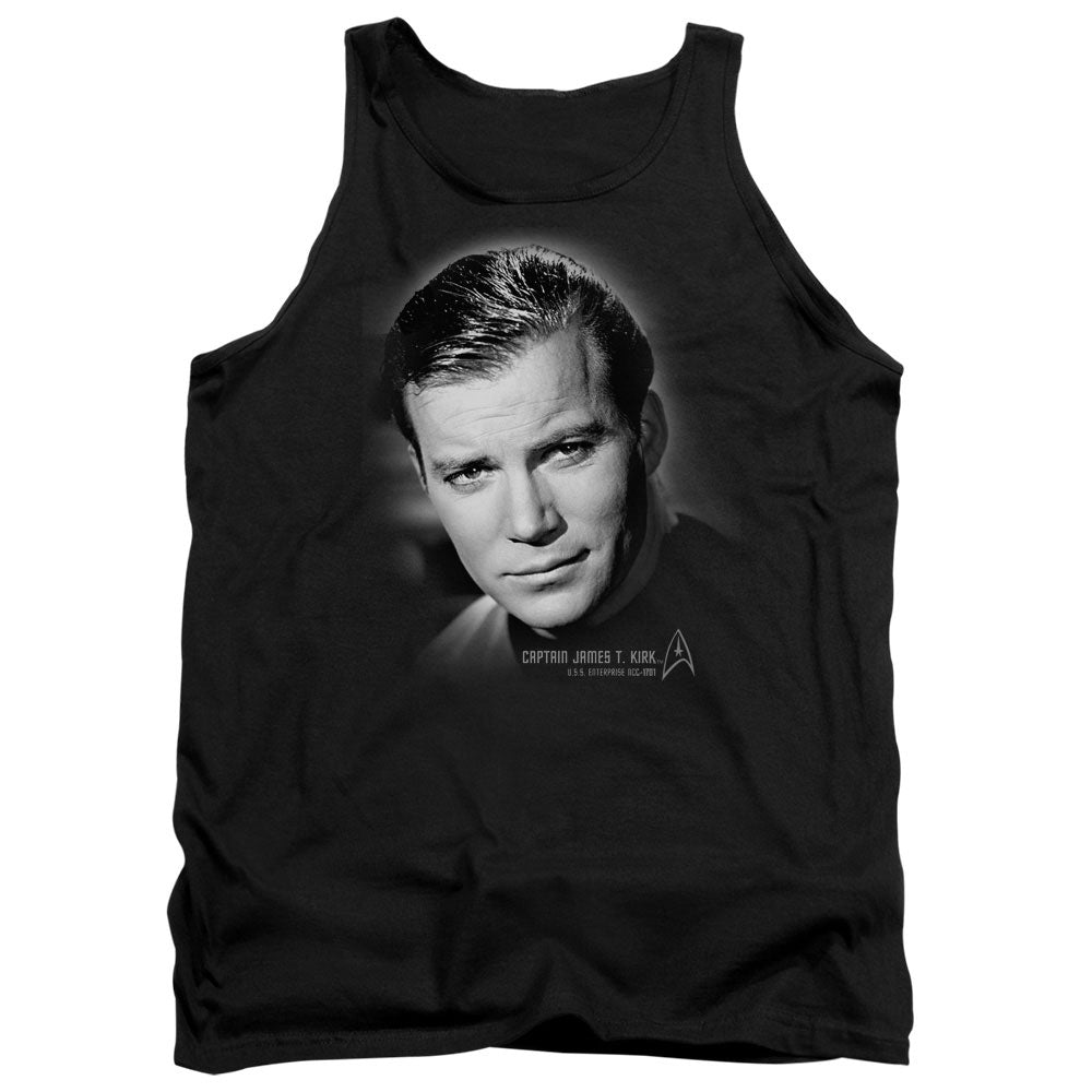 Star Trek - Captain Kirk Portrait - Adult Tank - Black