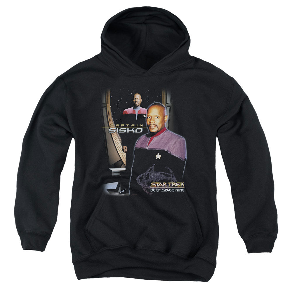 Star Trek - Captain Sisko - Youth Pull-over Hoodie - Black