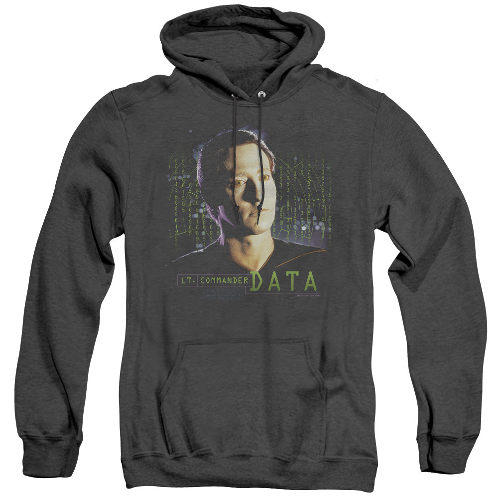 Star Trek - Data - Adult Heather Hoodie - Black