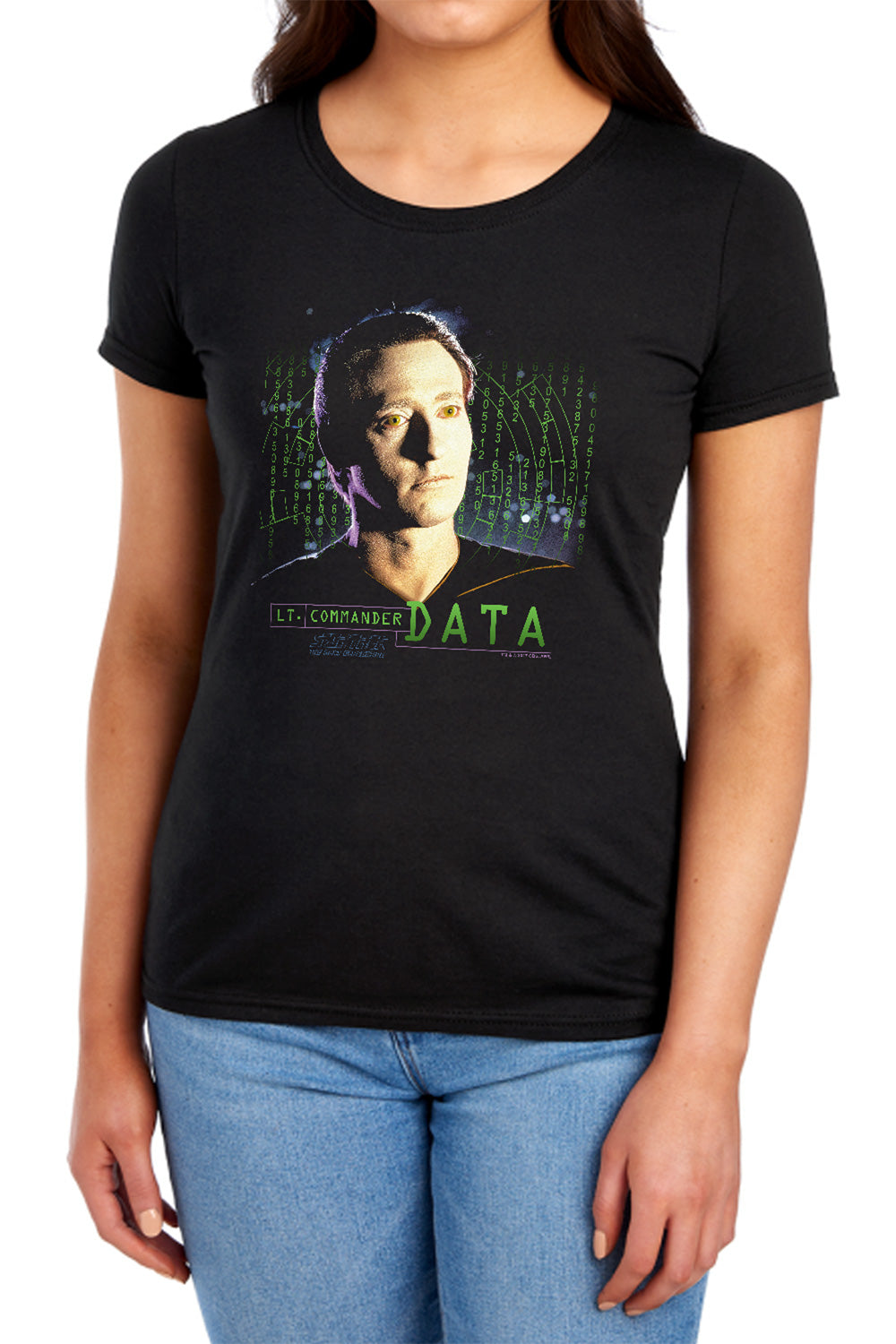 Star Trek - Data - Short Sleeve Womens Tee - Black T-shirt