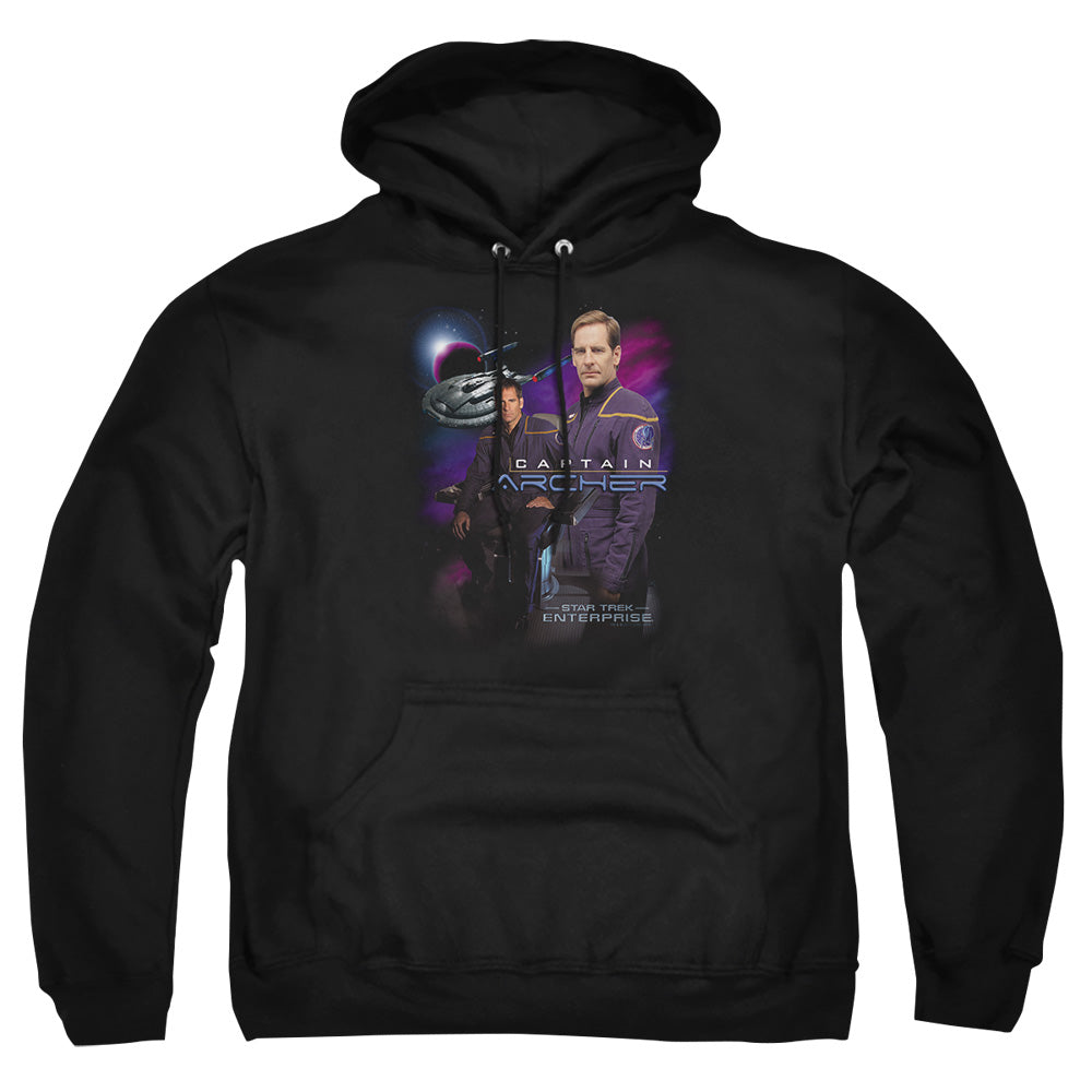 Star Trek - Captain Archer - Adult Pull-over Hoodie - Black