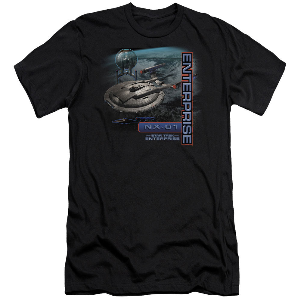 Star Trek - Enterprise Nx 01 - Short Sleeve Adult 30/1 - Black T-shirt