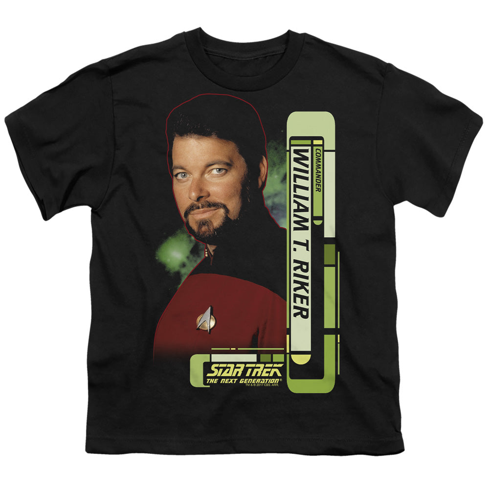 Star Trek - Riker - Short Sleeve Youth 18/1 - Black T-shirt
