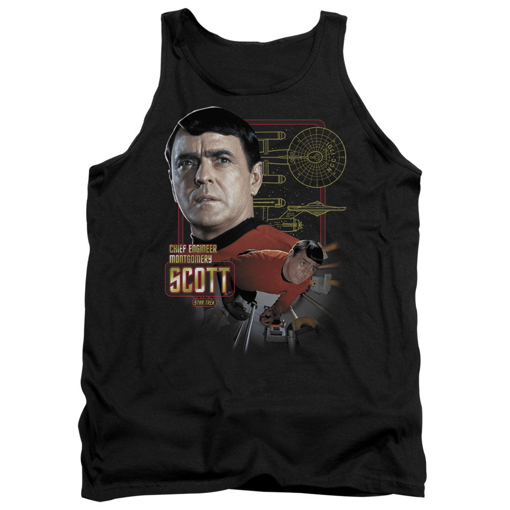 Star Trek - Chief Engineer Scott - Adult Tank - Black