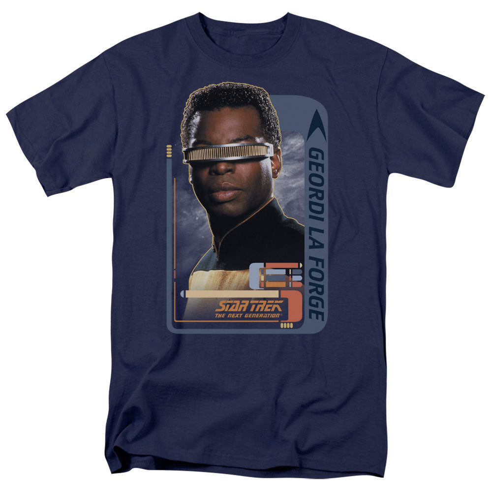 Star Trek - Geordi Laforge - Short Sleeve Adult 18/1 - Navy T-shirt