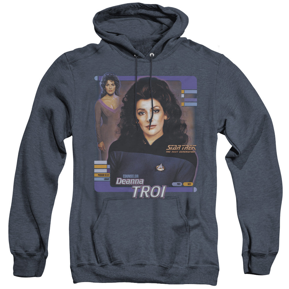 Star Trek - Deanna Troi - Adult Heather Hoodie - Navy