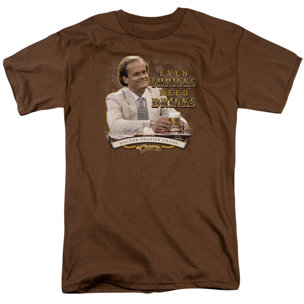 Cheershort Sleevehrink Drinking - S - S Adult 18/1 - Coffee T-shirt