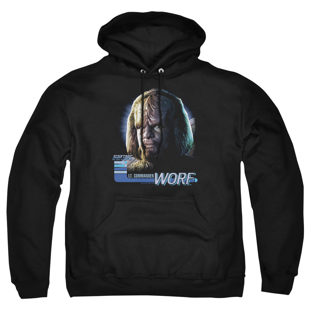Star Trek - Tng Worf - Adult Pull-over Hoodie - Black
