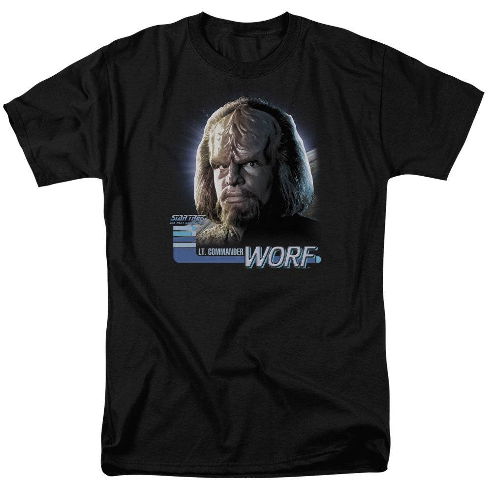 Star Trek - Tng Worf - Short Sleeve Adult 18/1 - Black T-shirt