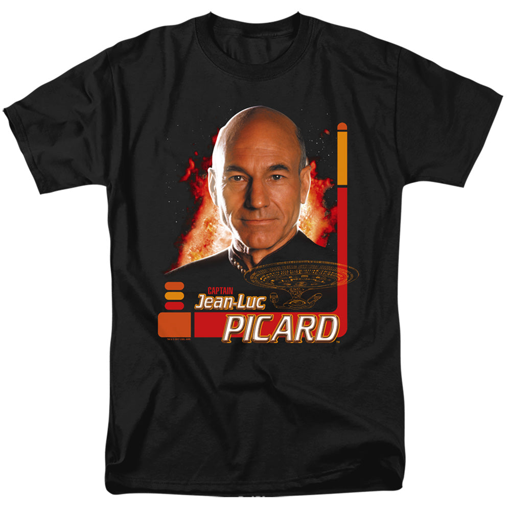 Star Trek - Captain Picard - Short Sleeve Adult 18/1 - Black T-shirt