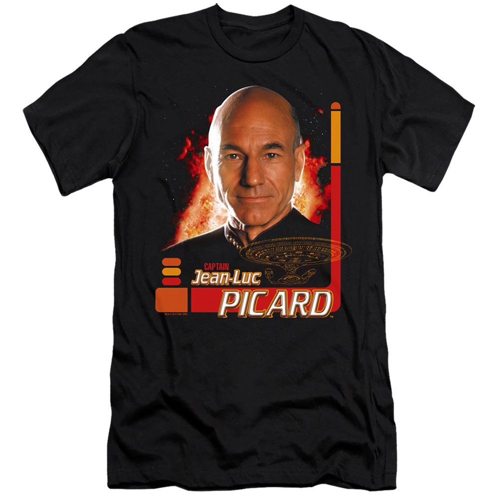 Star Trek - Captain Picard-premuim Canvas Adult Slim Fit 30/1 - Black