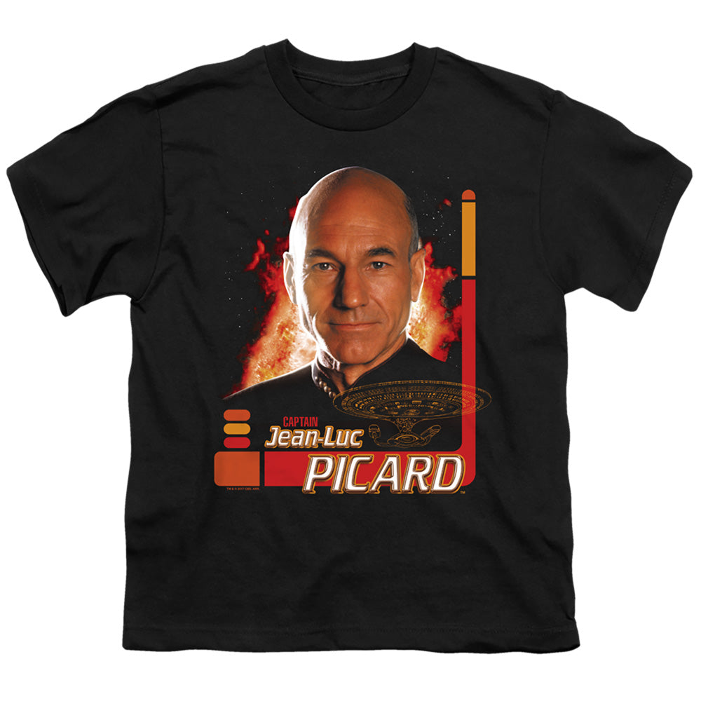 Star Trek - Captain Picard - Short Sleeve Youth 18/1 - Black T-shirt